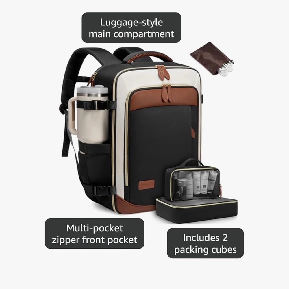 Black Brown cream backpack. Lovevook. - Picture 9 of 13